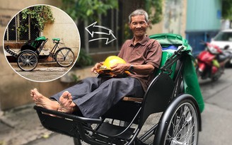 Ông già 76 tuổi đạp xích lô nuôi mẹ 102 tuổi được tặng xích lô mới