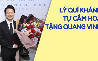 Lý Quí Khánh tự tay cắm hoa tặng sinh nhật Quang Vinh