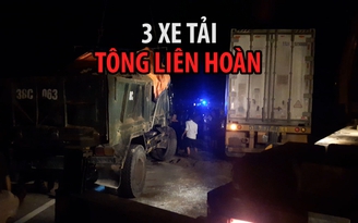 3 xe tải tông nhau liên hoàn, quốc lộ 1A ách tắc gần 2 giờ