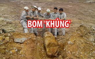 San lấp khu tái định cư, phát hiện bom 'khủng' nặng hơn 300 kg