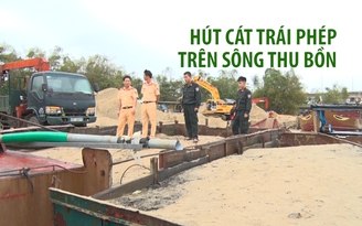 Lại bắt giữ hai tàu sắt hút cát trái phép trên sông Thu Bồn