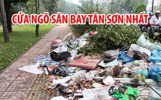 Ngổn ngang rác thải ở cửa ngõ sân bay Tân Sơn Nhất