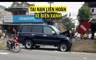 Tai nạn liên hoàn giữa xe biển xanh và 2 xe máy, 2 người bị thương