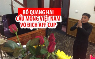 Bố Quang Hải cúng tổ tiên cầu mong Việt Nam thắng Malaysia vô địch AFF Cup