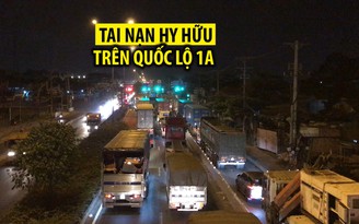 Quốc lộ 1A ùn tắc suốt đêm vì tai nạn hy hữu