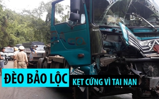 Đèo Bảo Lộc kẹt cứng, ô tô “xếp hàng” nhiều km vì tai nạn