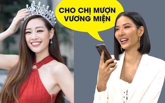 Phản ứng cực đáng yêu của hoa hậu Khánh Vân khi Hoàng Thùy mượn vương miện