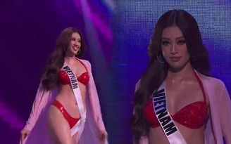 Khánh Vân diện bikini bốc lửa, hất tóc, xoay người tại bán kết Miss Universe