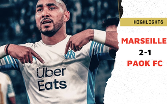Highlights Olympique Marseille 2-1 PAOK FC: Payet ghi bàn cho đội bóng thành phố cảng