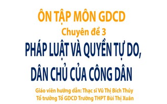 Ôn thi THPT quốc gia - Môn Giáo dục công dân chuyên đề 3: Pháp luật và quyền tự do, dân chủ của công dân