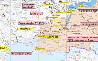Bản đồ của Bộ Quốc phòng Nga hé lộ bước lùi trên các mặt trận Ukraine