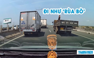 Xe tải dàn hàng đi như ‘rùa bò’ trên cao tốc, dân mạng phẫn nộ