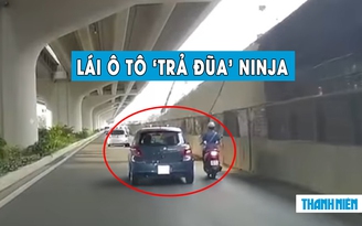 Bị 'ninja' tạt đầu, tài xế lái ô tô ép trả đũa khiến dân mạng tranh cãi