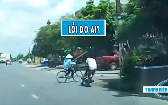 Lái xe máy ‘phóng như bay’ tông xe đạp qua đường ẩu: Lỗi do ai?