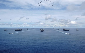 Lầu Năm Góc xác nhận 3 tàu sân bay Mỹ tập trận chung ở Thái Bình Dương