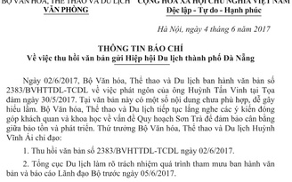 Thu hồi văn bản về 'phát ngôn của ông Huỳnh Tấn Vinh'