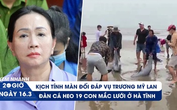 Xem nhanh 20h ngày 16.3: Kịch tính màn đối đáp vụ Trương Mỹ Lan | Đàn cá heo 19 con mắc lưới ngư dân