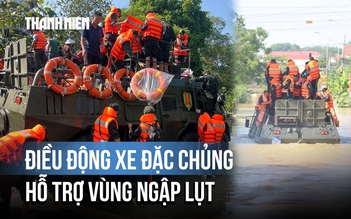 Hỗ trợ người dân vùng lụt Hà Nội, Bộ Công an điều động xe đặc chủng lội nước