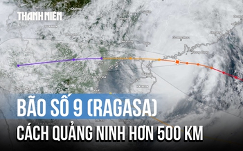 Bão số 9 (Ragasa) mạnh cấp 15, cách Quảng Ninh hơn 500 km