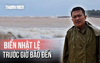 Sóng to gió lớn tại biển Nhật Lệ trước giờ bão số 10 đổ bộ