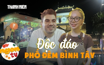Mẫu ảnh bán bánh tráng, xe hủ tiếu bán trà sữa: Phố đêm Bình Tây có gì thú vị?