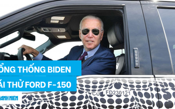 Cận cảnh Tổng thống Mỹ Biden lái ô tô điện Ford F-150 mới ‘cóng’