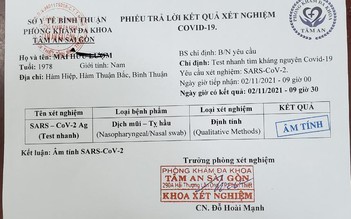 Bình Thuận: Bắt giam các nghi phạm làm giả giấy kết quả xét nghiệm Covid-19