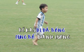Con trai Thành Lương tập bóng cùng cầu thủ CLB Hà Nội