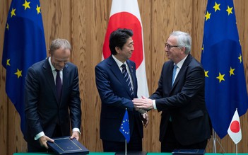 Chẳng ngại Mỹ, EU ký thỏa thuận thương mại tự do với Nhật Bản