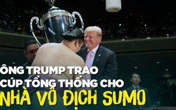 Tạm gác tranh cãi thương mại, ông Trump và ông Abe xem đấu sumo