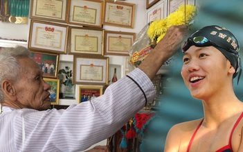 Ông nội Ánh Viên thắp nhang xin cho cháu được huy chương vàng SEA Games