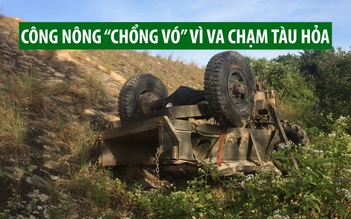 Xe công nông “chổng vó” vì bị tàu hỏa kéo lê gần 400 mét