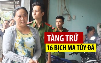 Bắt quả tang người phụ nữ tàng trữ 16 bịch ma túy đá