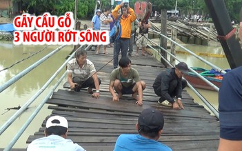 Gãy cầu gỗ ở Nha Trang, 3 người rơi xuống sông