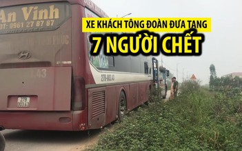 Hiện trường tai nạn thảm khốc xe khách tông đoàn đưa tang khiến 7 người chết