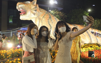 Hàng ngàn người tham quan đường hoa Nguyễn Huệ trong đêm mở cửa
