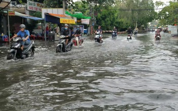 Mưa lớn sáng sớm, đường ngập, cây ngã, học sinh Sài Gòn khổ sở đến trường