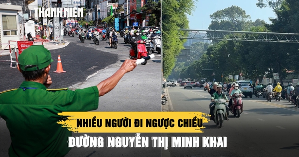 Nhiều người đi ngược chiều trên đường Nguyễn Thị Minh Khai, lực lượng khàn giọng nhắc nhở