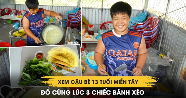 Cậu bé 13 tuổi miền Tây đổ cùng lúc 3 chiếc bánh xèo phụ mẹ mưu sinh