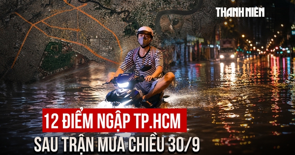 Bản đồ 12 điểm ngập TP.HCM sau trận mưa chiều 30.9: Người dân cần biết trước khi ra đường