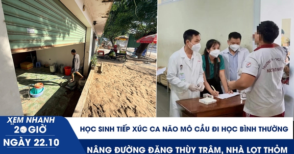 Xem nhanh 20h ngày 22.10: Học sinh tiếp xúc ca não mô cầu đi học bình thường | Nâng đường Đặng Thùy Trâm, nhà lọt thỏm