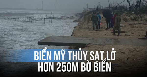 Triều cường dâng cao, biển Mỹ Thủy sạt lở hơn 250m bờ biển