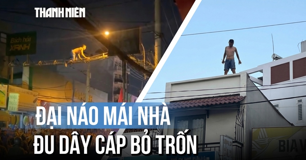 'Người lạ' nghi ngáo đá đại náo mái nhà, đu dây cáp bỏ trốn