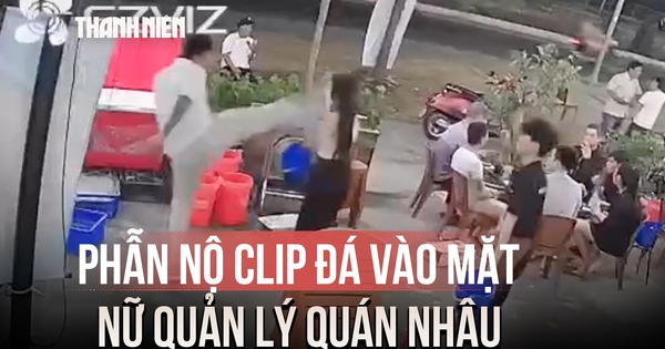 Phẫn nộ clip người đàn ông đá vào mặt nữ quản lý quán nhậu ở Nha Trang