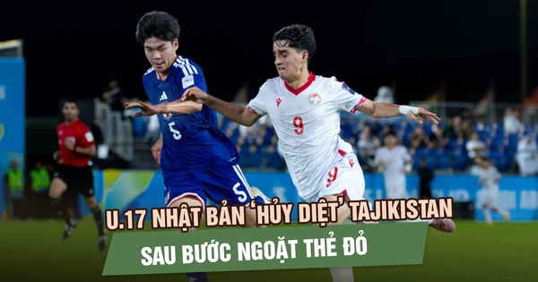 U.17 Nhật Bản ‘hủy diệt’ Tajikistan sau bước ngoặt thẻ đỏ, cầm vé bán kết đầu tiên