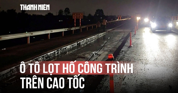 Vừa lách qua bảng cảnh báo, ô tô lọt xuống hố công trình cao tốc Biên Hòa - Vũng Tàu