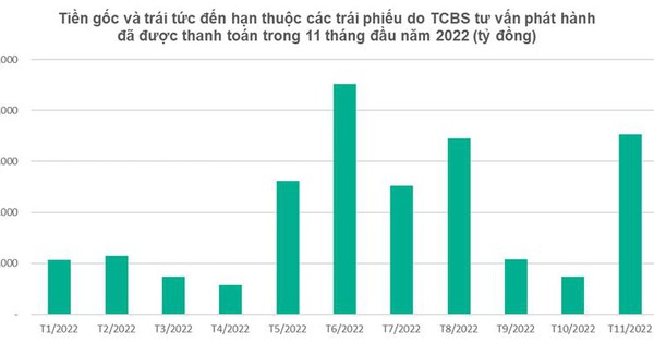 Hơn 400 mã trái phiếu do TCBS tư vấn phát hành đã thanh toán lãi và gốc