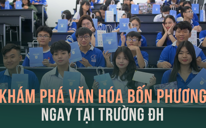 Học sinh THPT thích thú trải nghiệm văn hóa bốn phương tại trường đại học