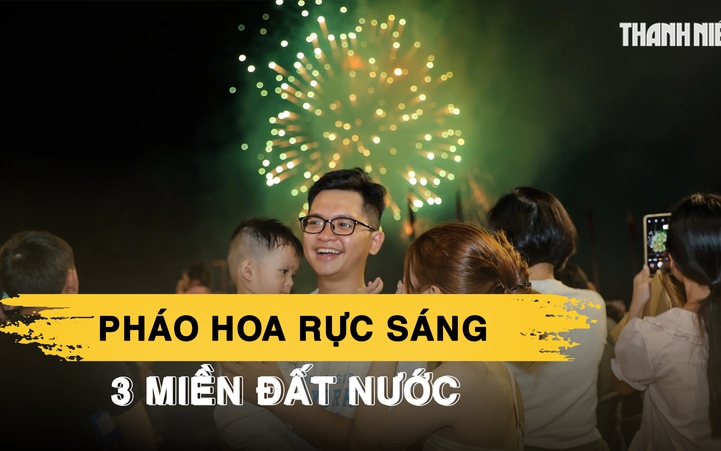 Bầu trời 3 miền bừng sáng đêm giao thừa, đón năm mới Bính Ngọ rực rỡ