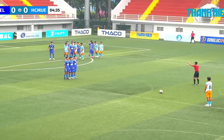 Highlight ĐH Kinh tế Luật (UEL) 0-6 ĐH Sư phạm TP.HCM (HCMUE): Bóng đá sinh viên, siêu phẩm quốc tế